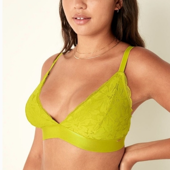 PINK Lace Bralette adjustable straps, hook & eye closure NWT size L - Picture 4 of 6